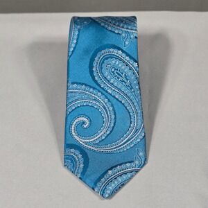 Broletto Necktie Mens OS Blue Paisley Silk Formal Business Wedding Tie